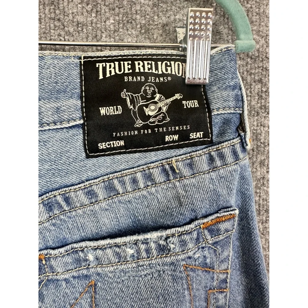 True Religion Ricky Relaxed Straight Distressed Jeans Size 31